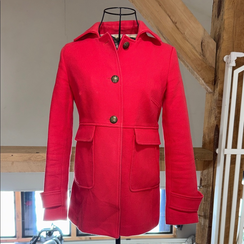 Banana Republic Women's Vibrant Pink  Pea Coat